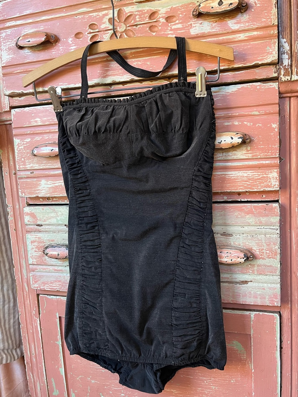 Vintage 50s 60s Black One Piece Women’s Swimsuit Bathing Suit XS